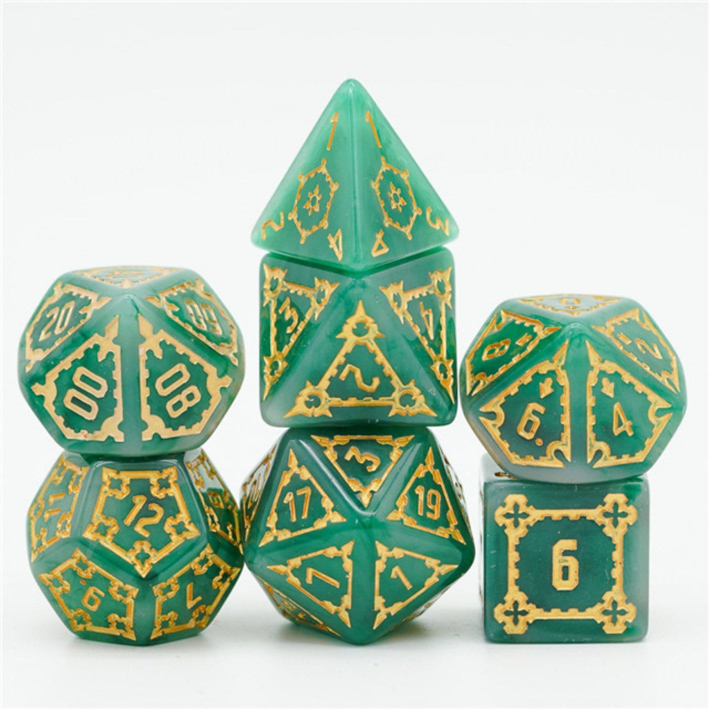 Huge Green Castle Dice Set (7)