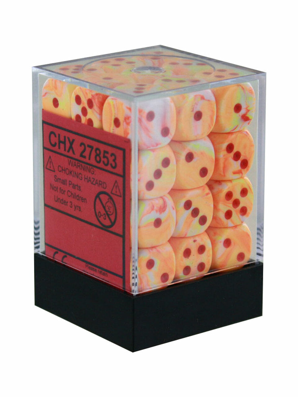 Dice Cube 36d6 Festive Sunburst with Red