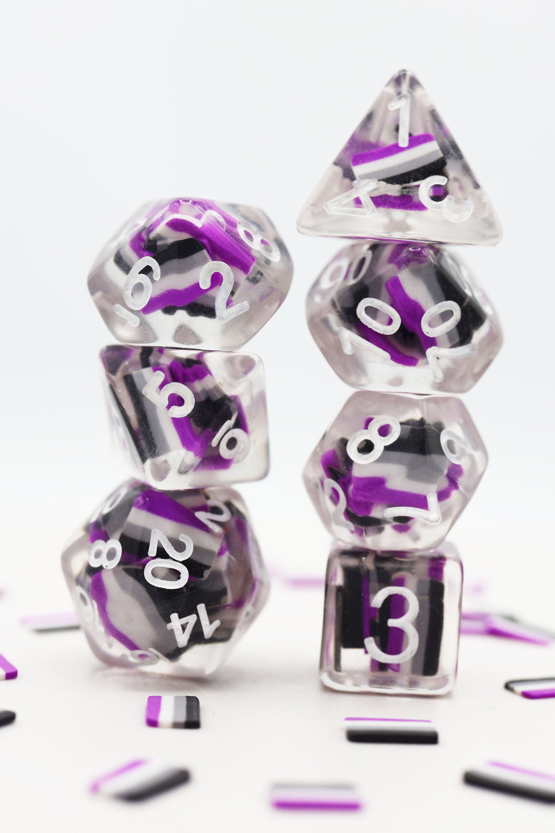Asexual Flag Dice Set (7 Dice)
