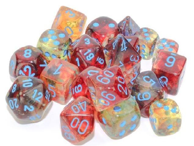 Dice Cube 7-Piece Nebula Primary/Blue Luminary