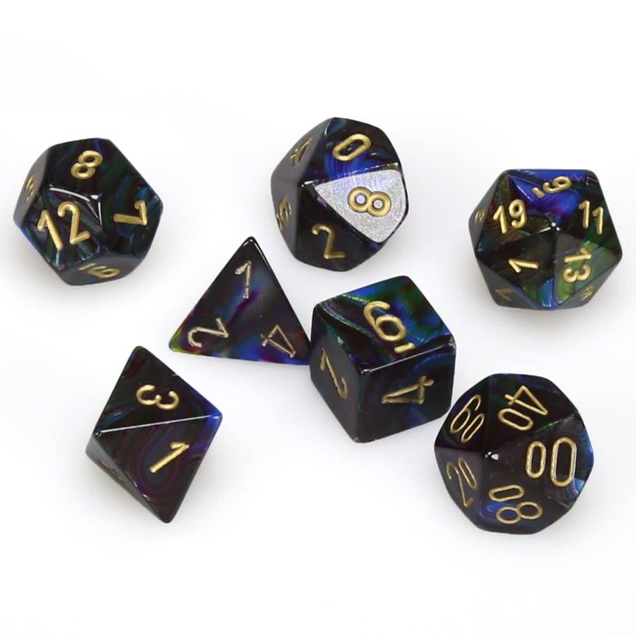 Dice Cube 7-Piece Lustrous Shadow with Gold