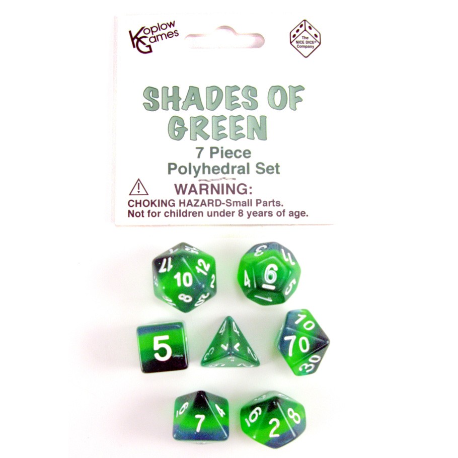 Dice Set 7-Piece Shades of Green