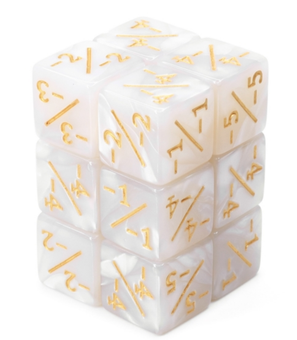 Dice Counters -1/-1 Pearl White (8ct)
