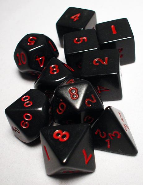 Dice Tube 10-Piece Opaque Black