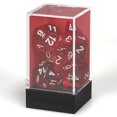 Dice Cube 7-Piece Translucent Red with White