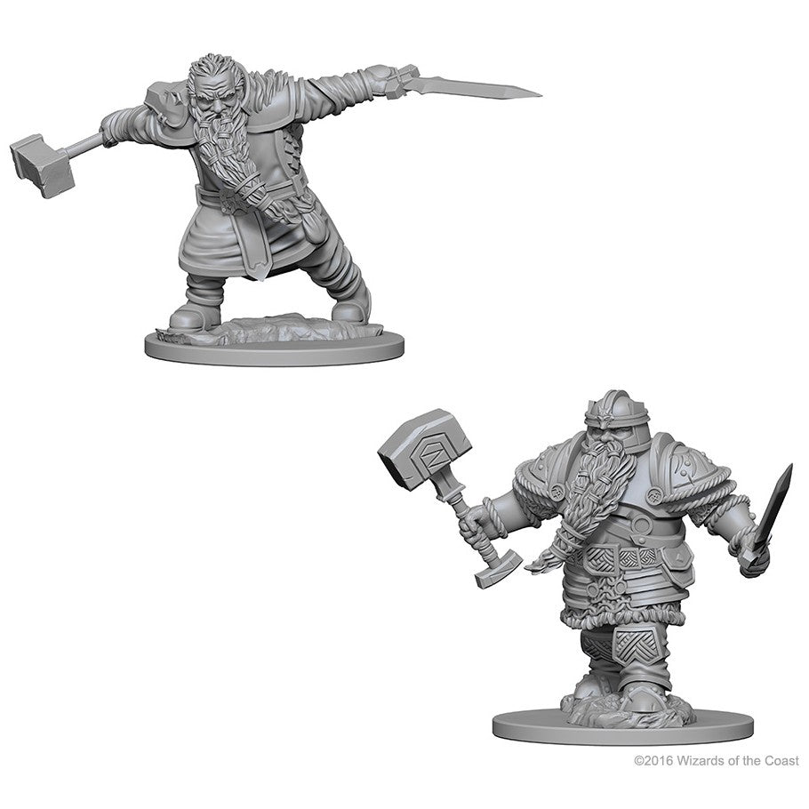 D&D Unpainted Dwarf Male Fighter